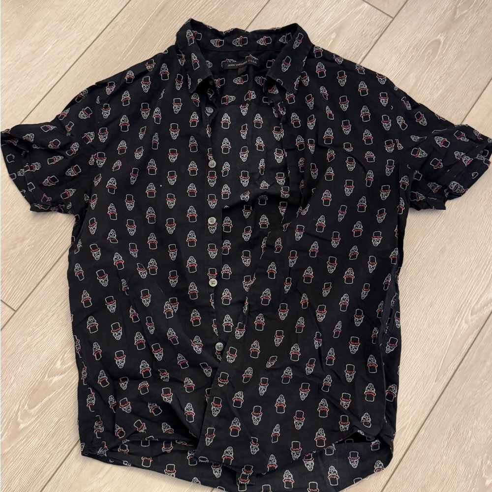John Varvatos Skull Button Shirt Small